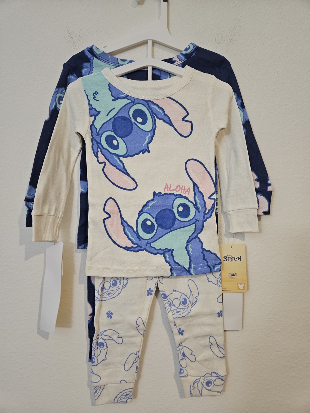 Disney Lilo & Stitch Cream, Blue and Pink Kids Pajama Set